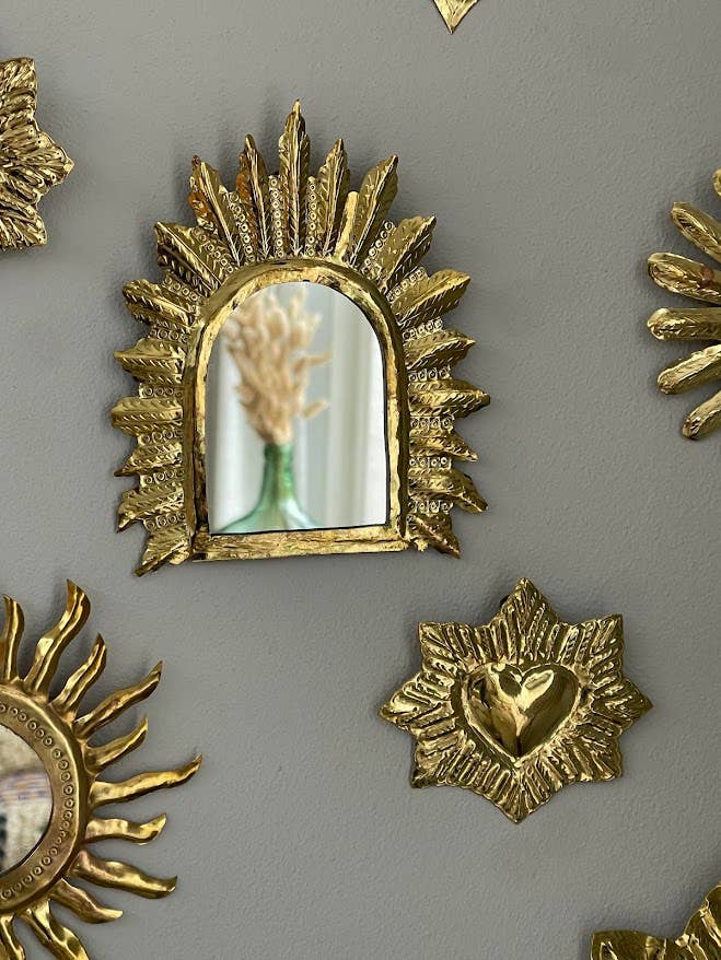 lot de 2 Miroirs ARCH en laiton doré
