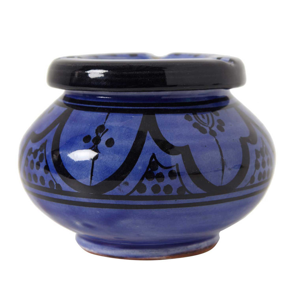 Cendrier marocain en céramique bleu « Blue Storm »