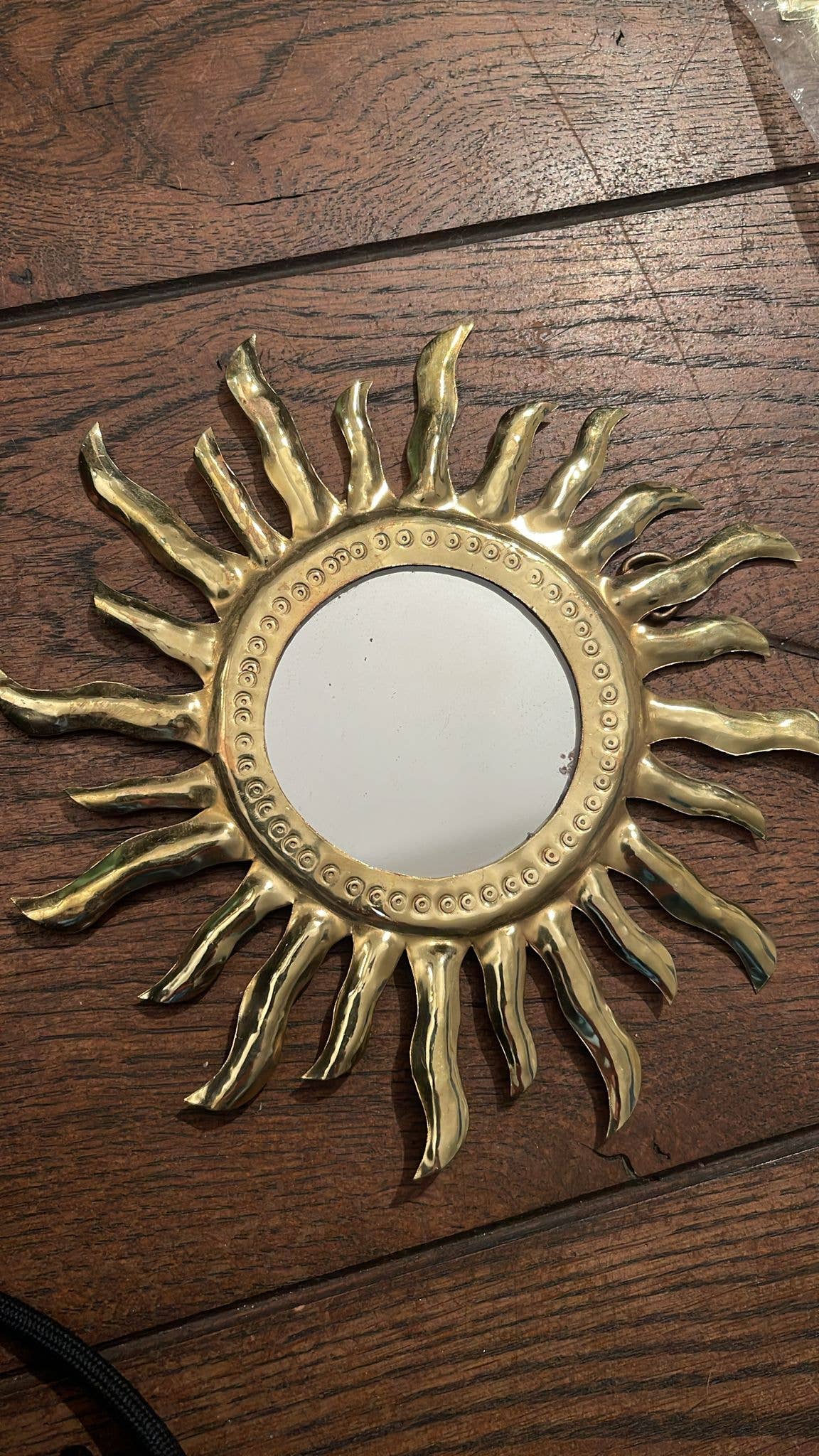 lot de 2 Miroirs Soleil en laiton, couleur bronze