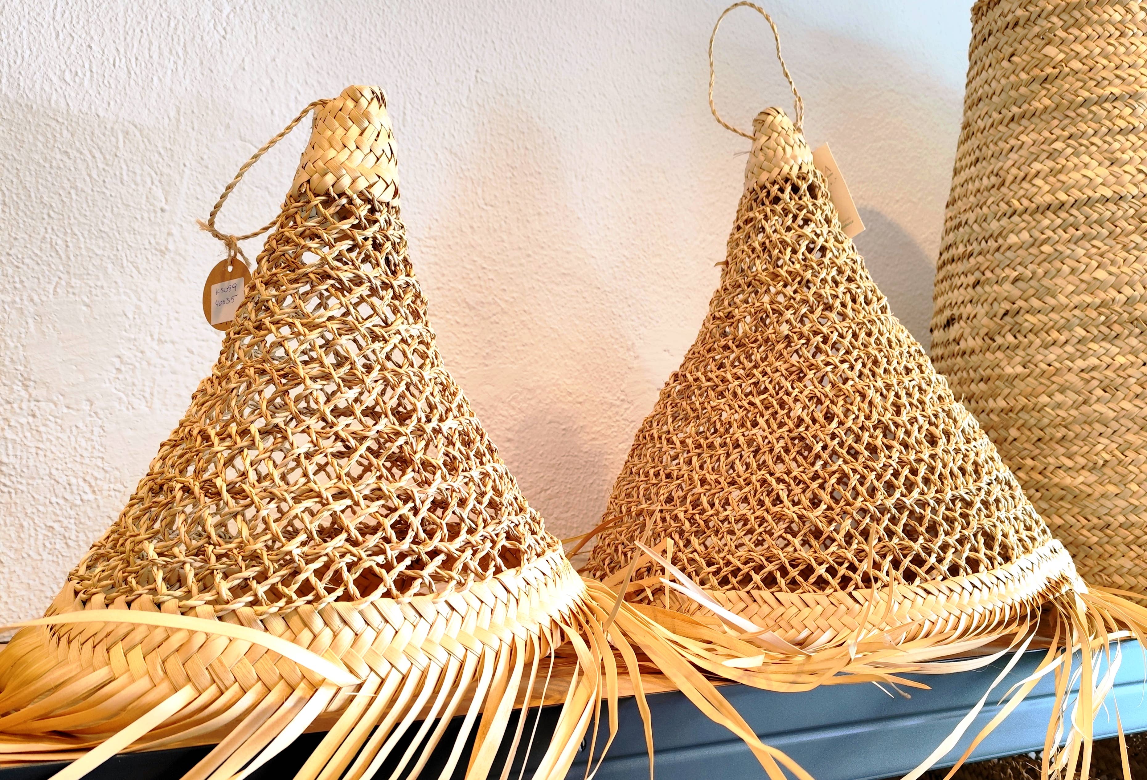 Abat jour artisanales en jonc et palmier