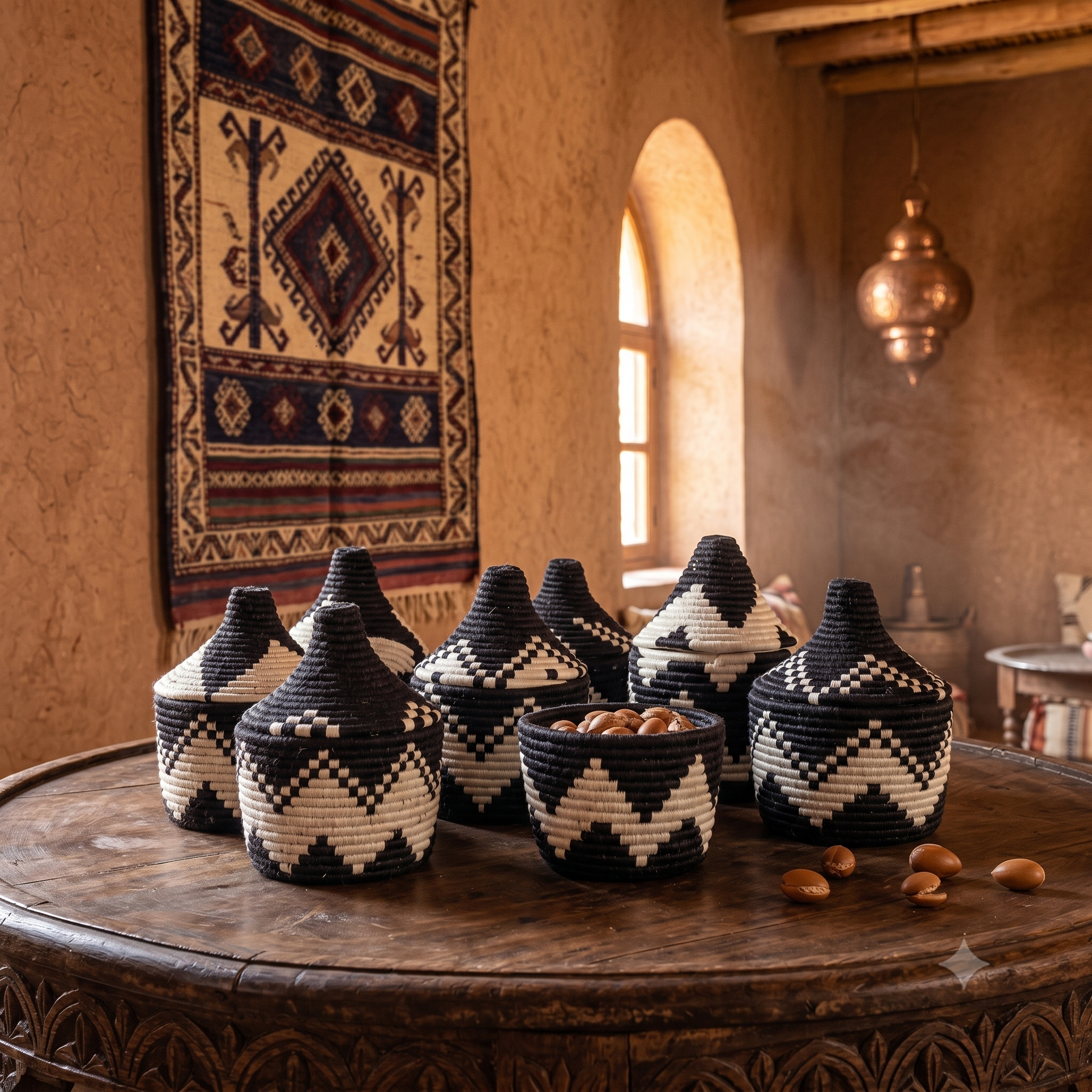Paniers berbères noirs et blancs
