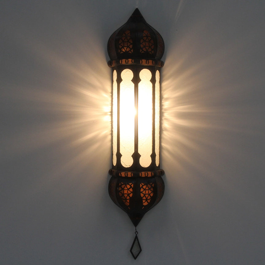 Cache ampoule murale marocaine blanche Ruya style oriental