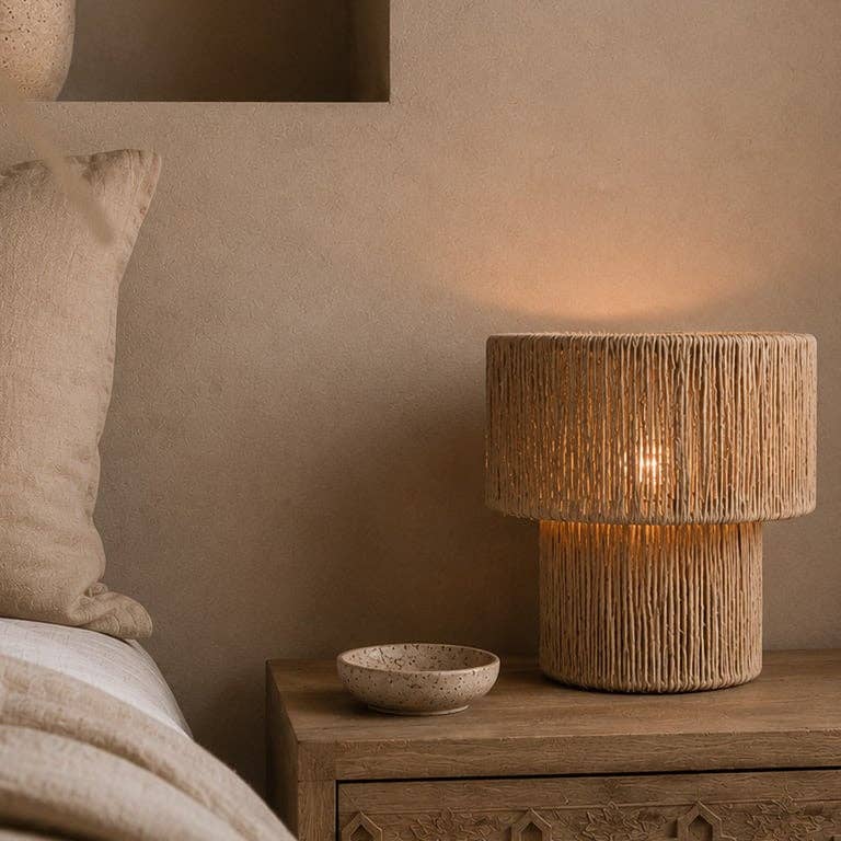Lampe en raphia Dua