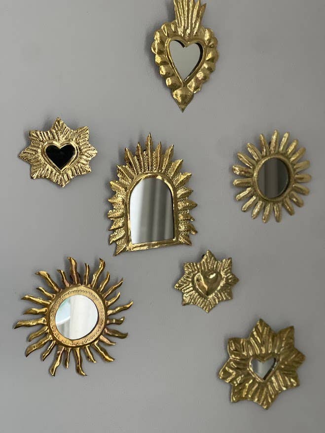 lot de 2 Miroirs ARCH en laiton doré