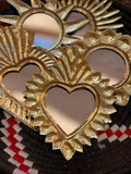lot de 2 Miroirs classique en laiton en forme de cœur