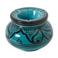 Cendrier en céramique marocain turquoise avec couvercle