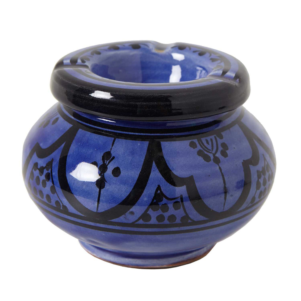 Cendrier marocain en céramique bleu « Blue Storm »