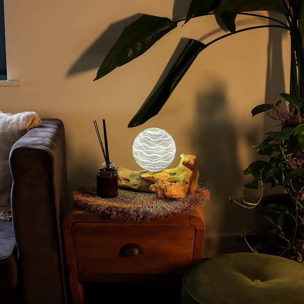Floating Glow Lamp Luna grey lampshade