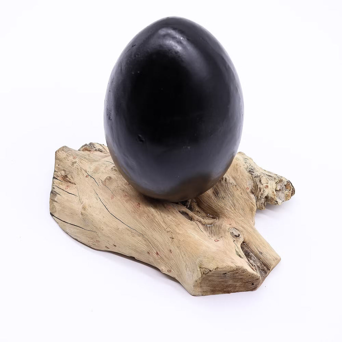 Lampe à poser Lueur Flottante – verre craquelé et bois brut