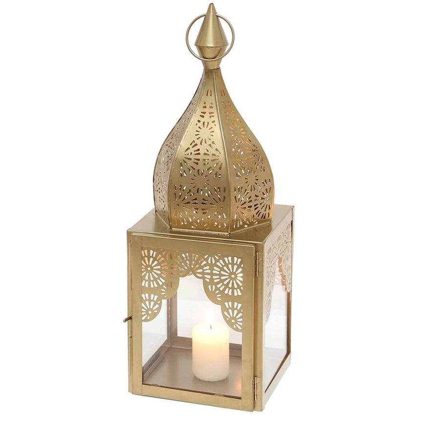 Lanterne orientale Modena dorée M porte-bougie minaret