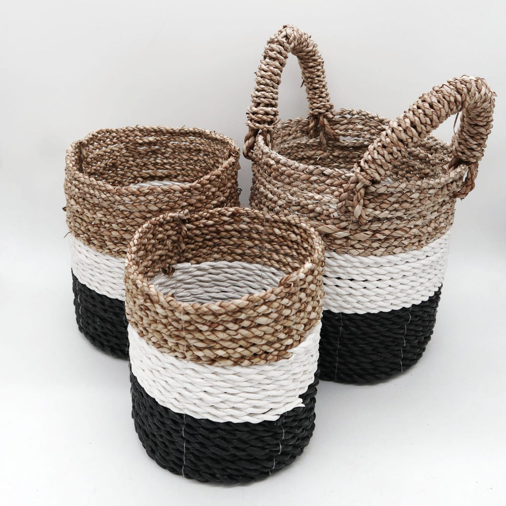 Ensemble de 3 Paniers en Jonc de Mer