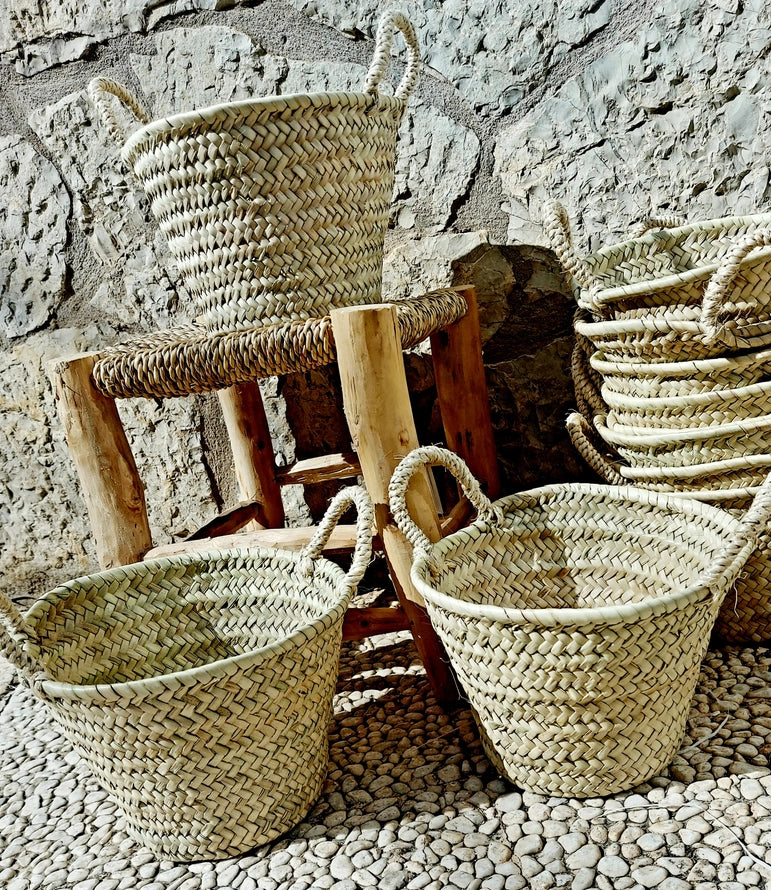 Petit panier en palmier avec anse pita 23 x 17 cm