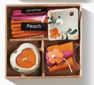 Coffret cadeau mini encens avec bougie et brûleur en céramique