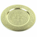Plateau à thé oriental Nermin en métal doré, diamètre 40 cm