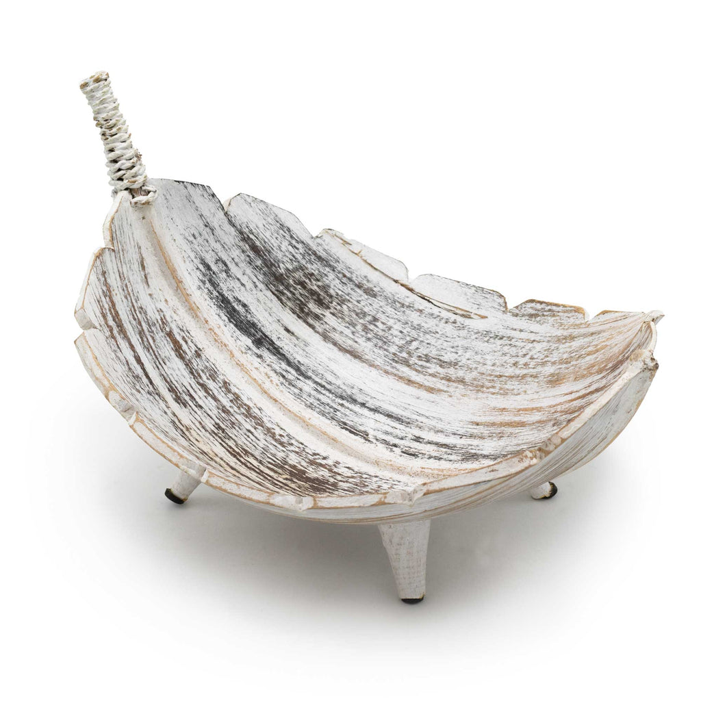 Grand Bol à Fruits en Feuille de Coco - Blanchi