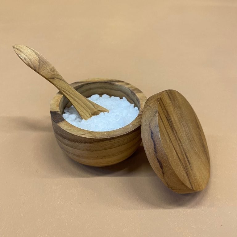 Pot en Teck avec Petite Cuillère