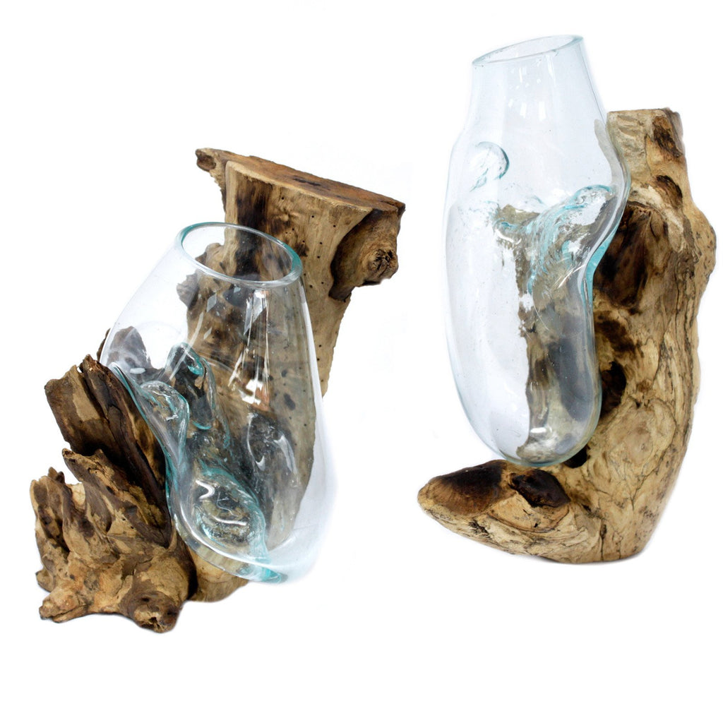 Vase en Verre Soufflé sur Racine - Asymétrique
